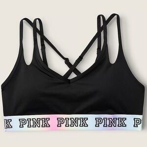 PINK Active Ultimate Victoria's Secret Black Sports Bra low impact small NWT